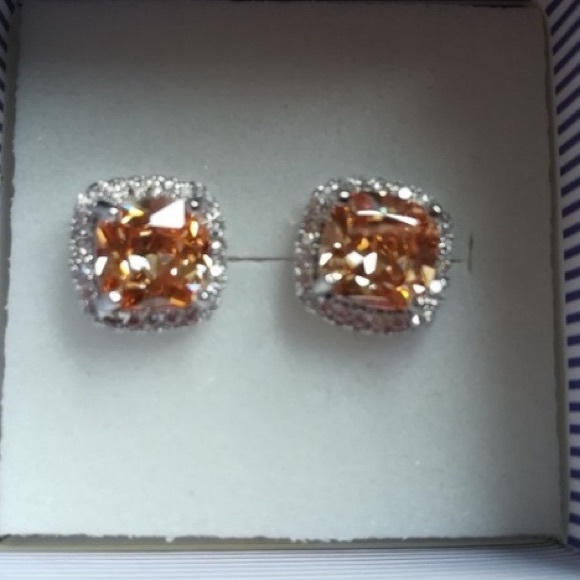 L21-HR SALE!8K Gold Princess Cut Morganite Champagne Topaz C - Picture 4 of 10